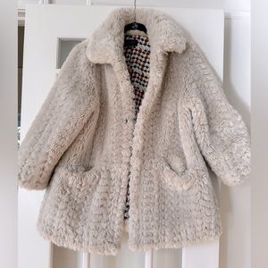 Grey faux fur coat